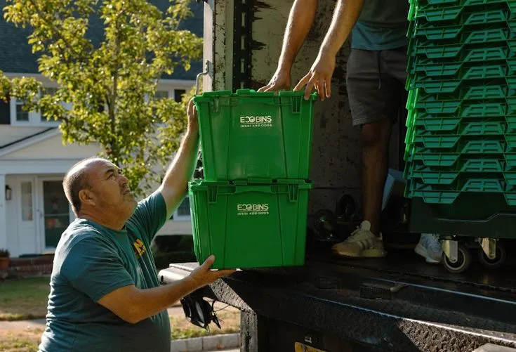 A man using eco-friendly bins for removal
